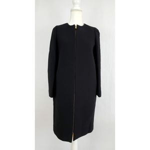 J. Crew Black Double Cloth Collarless Coat 00